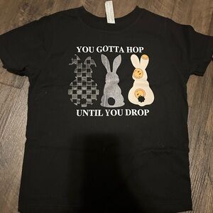 Black Kids Bunny Graphic T-Shirt